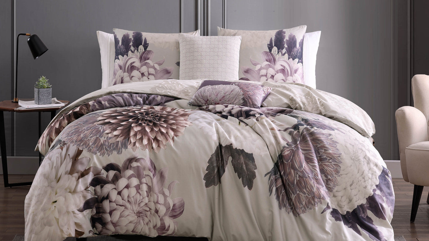 Bebejan Bloom Purple 100% Cotton 5-Piece Reversible Comforter Set Comforter Sets By Bebejan®