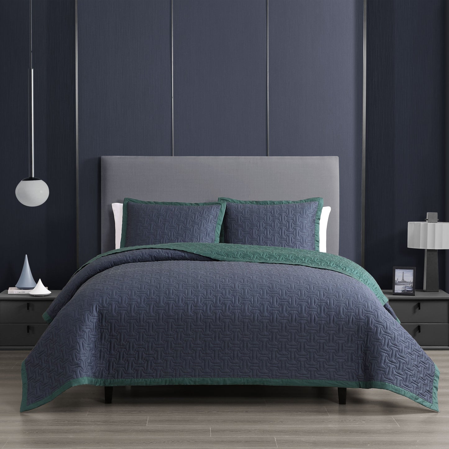Bebejan 3 Piece Textured Quilted Coverlet Set