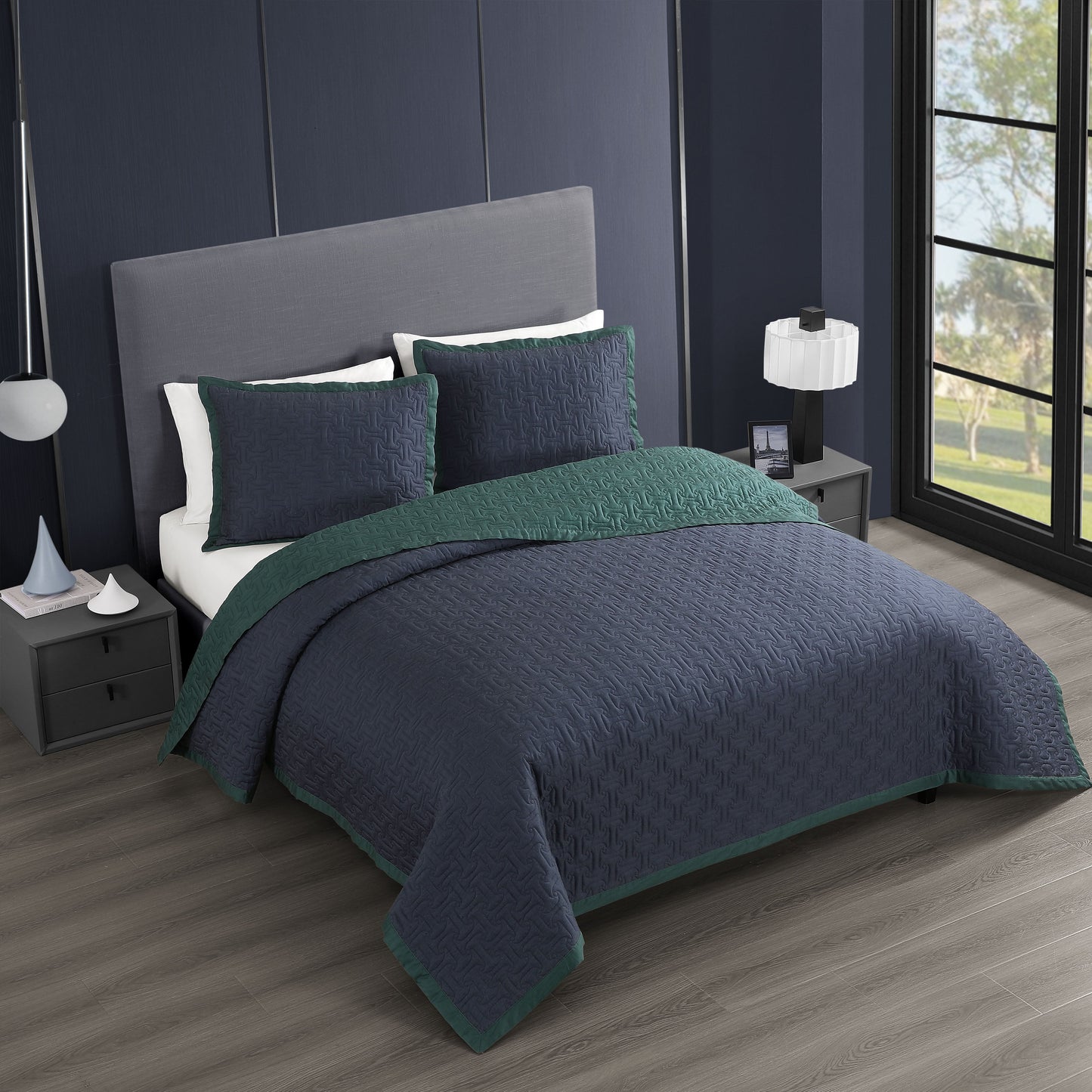 Bebejan 3 Piece Textured Quilted Coverlet Set