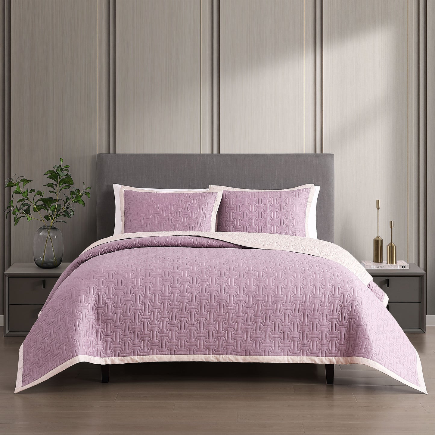 Bebejan 3 Piece Textured Quilted Coverlet Set