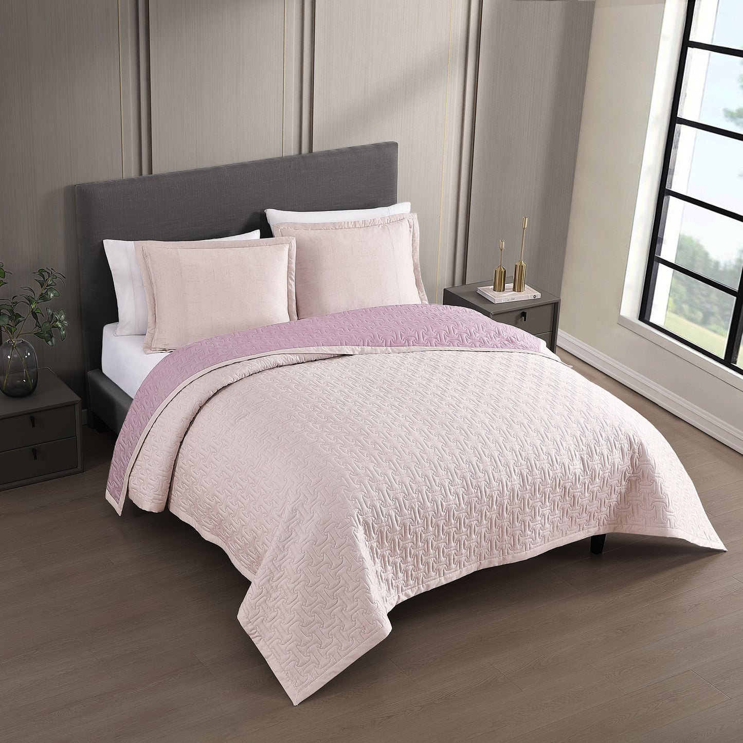Bebejan 3 Piece Textured Quilted Coverlet Set