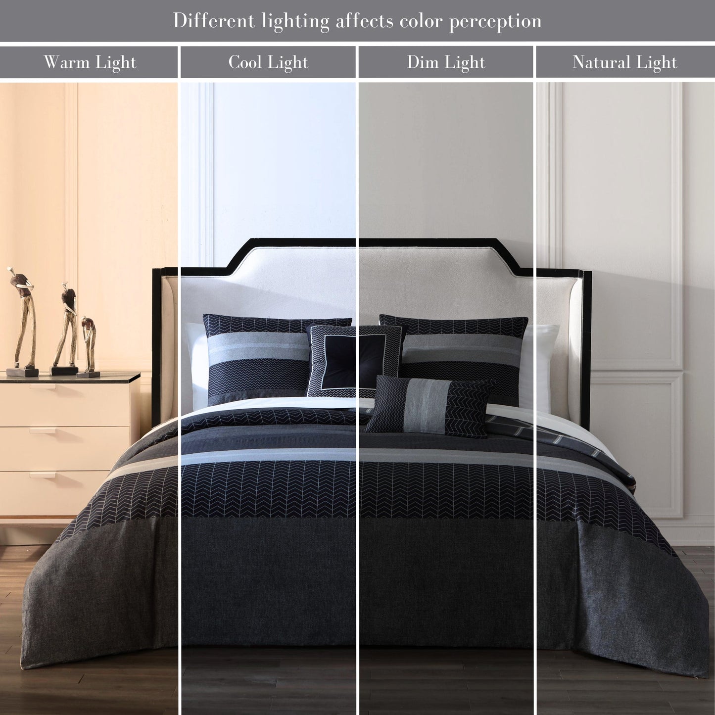 Bebejan Kyle Black 5-Piece Reversible Comforter Set