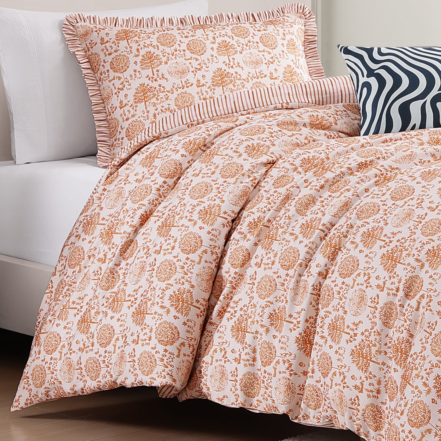 BebeTeen Clay Trees Reversible Comforter Set