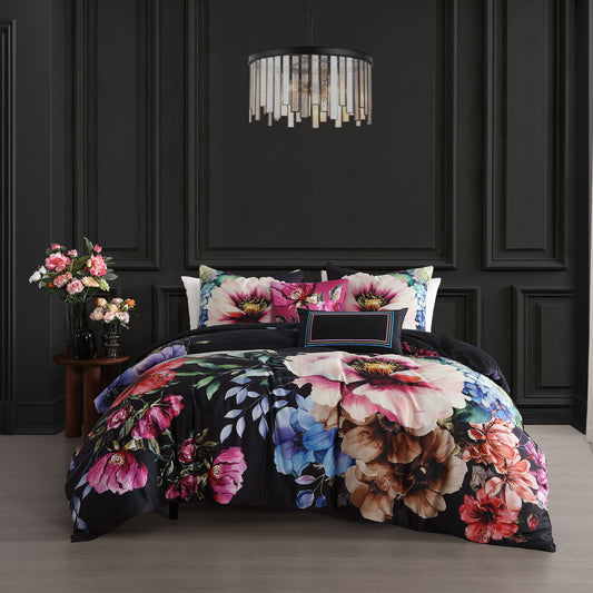 Bebejan Black Night Poppies 5 Piece Reversible Comforter Set