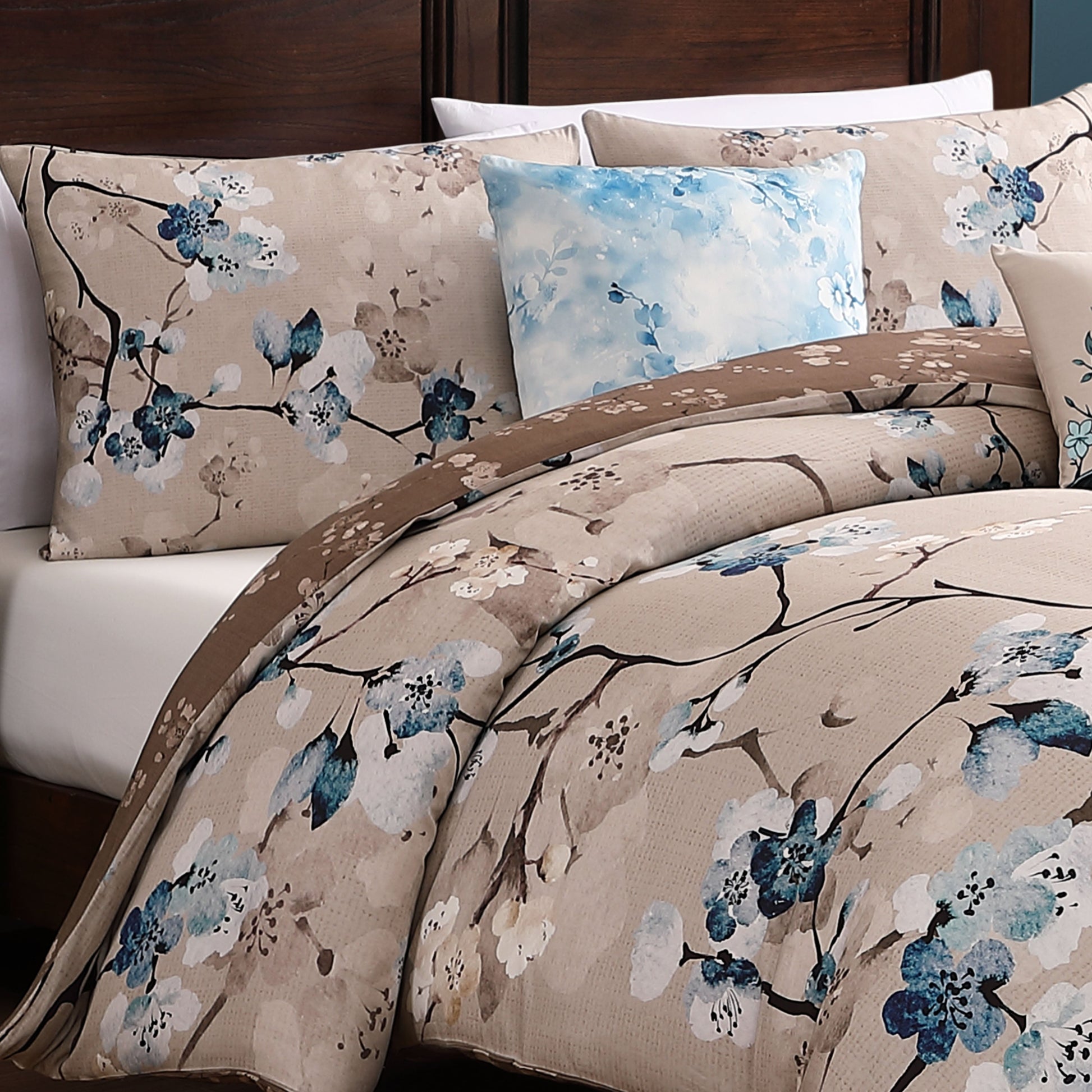 Bebejan Blue Blossom 5 Piece Reversible Comforter Set Comforter Sets By Bebejan®