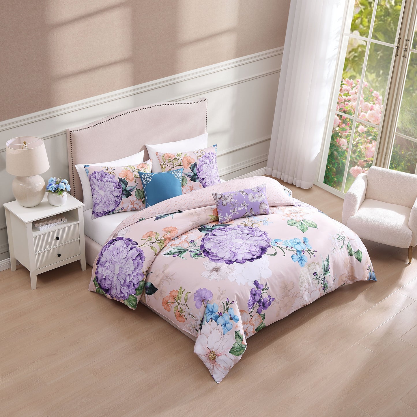 Bebejan Bright Bouquet 5 Piece Reversible Comforter Set