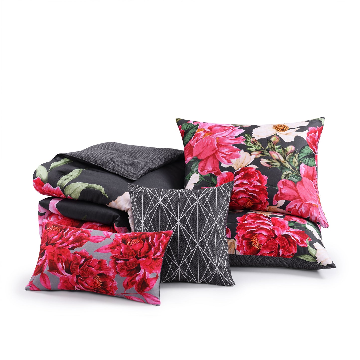 Bebejan Flower Garland 200 Thread Count 100% Cotton Sateen 5 Piece Reversible Comforter Set Comforter Sets By Bebejan®