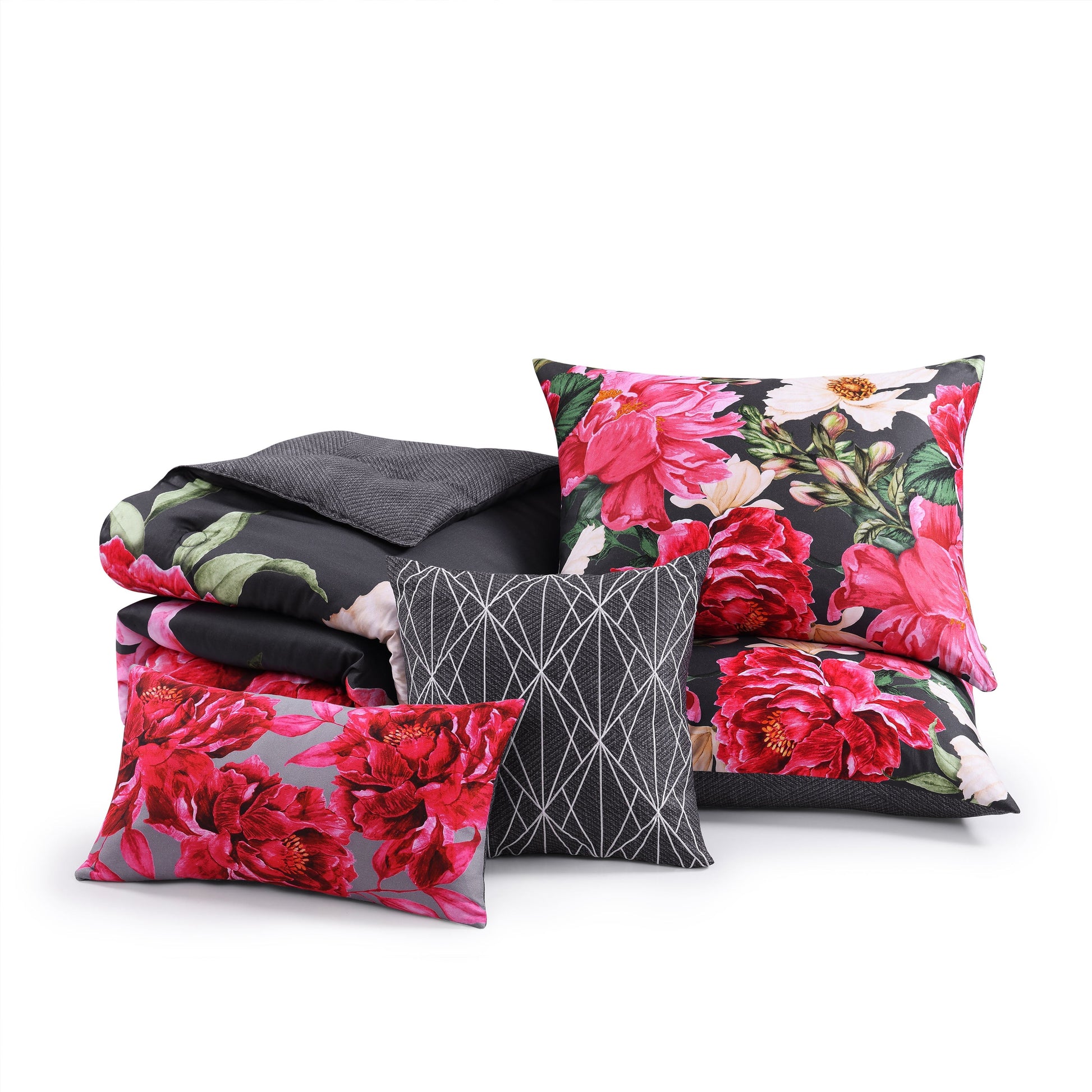 Bebejan Flower Garland 200 Thread Count 100% Cotton Sateen 5 Piece Reversible Comforter Set Comforter Sets By Bebejan®