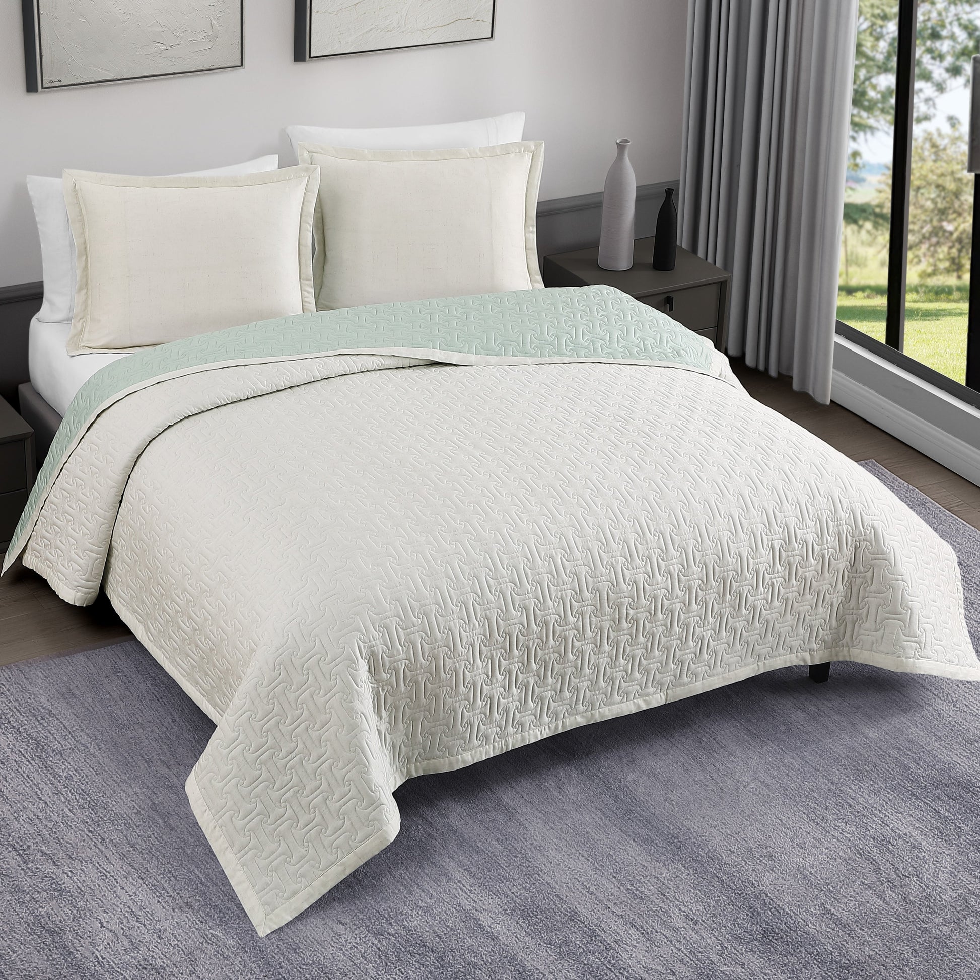 Bebejan 3 Piece Textured Quilted Coverlet Set Coverlet By Bebejan®