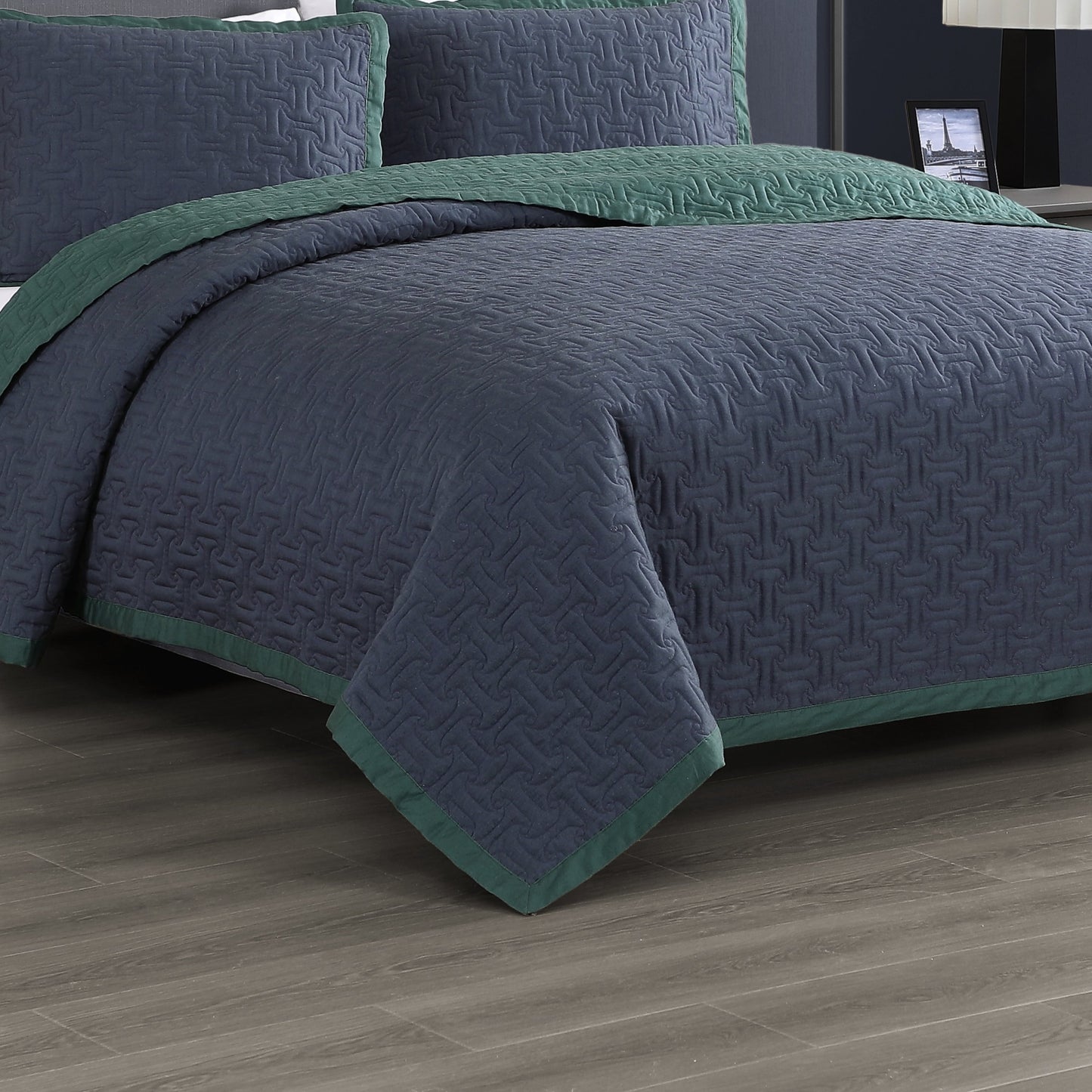 Bebejan 3 Piece Textured Quilted Coverlet Set