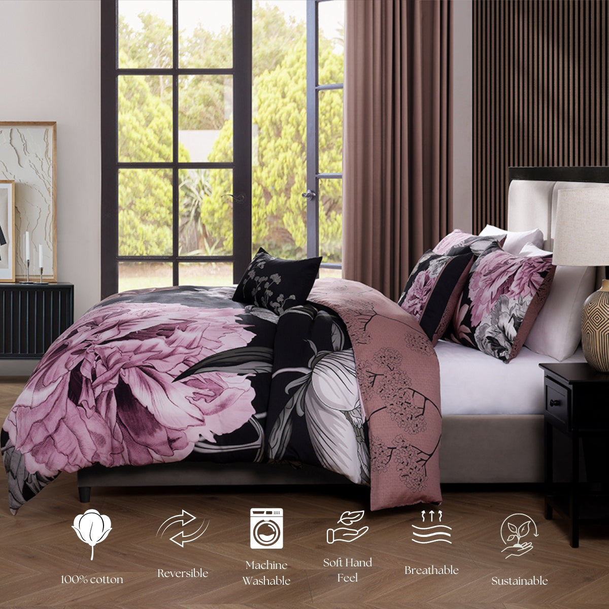 Bebejan Midnight Meadow 5 Piece Reversible Comforter Set Comforter Sets By Bebejan®