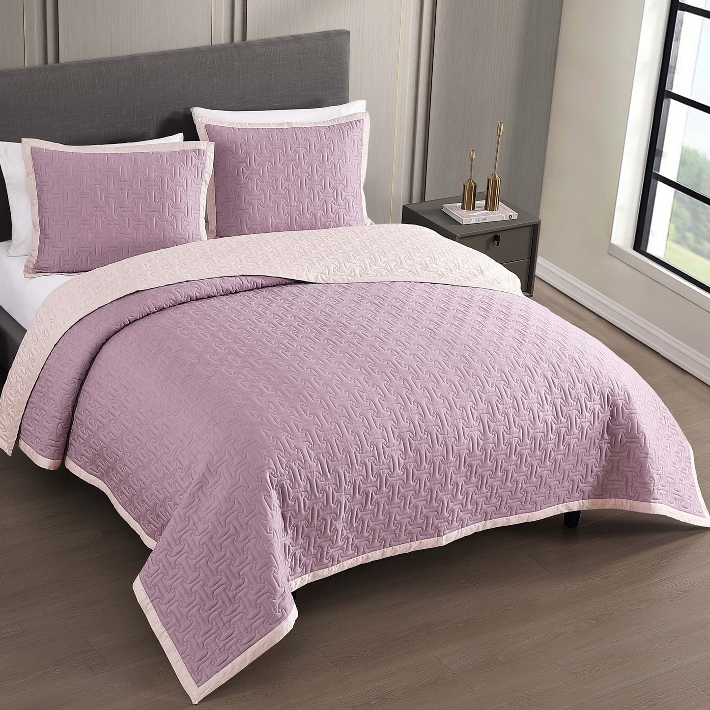 Bebejan 3 Piece Textured Quilted Coverlet Set Coverlet By Bebejan®