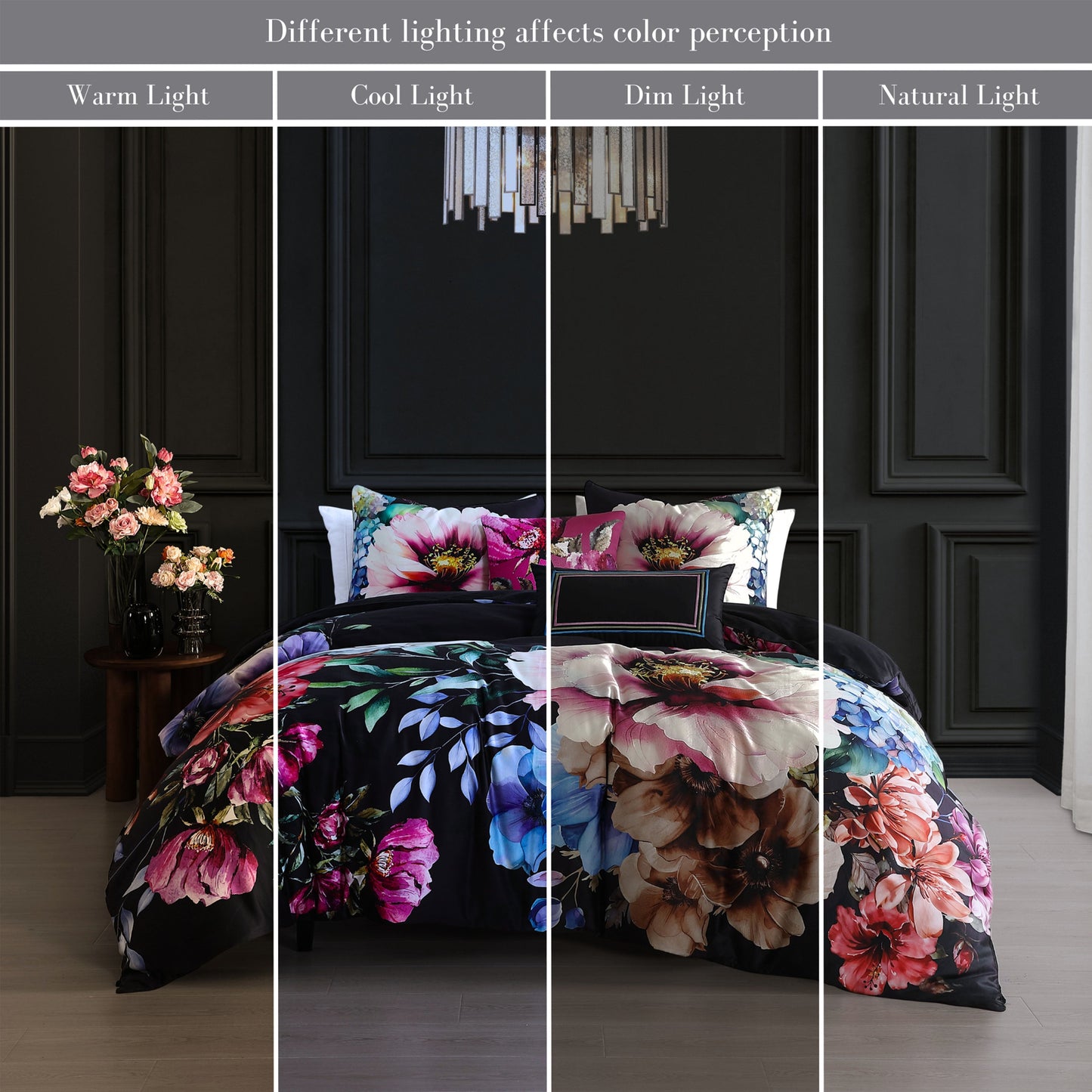 Bebejan Black Night Poppies 5 Piece Reversible Comforter Set Comforter Sets By Bebejan®