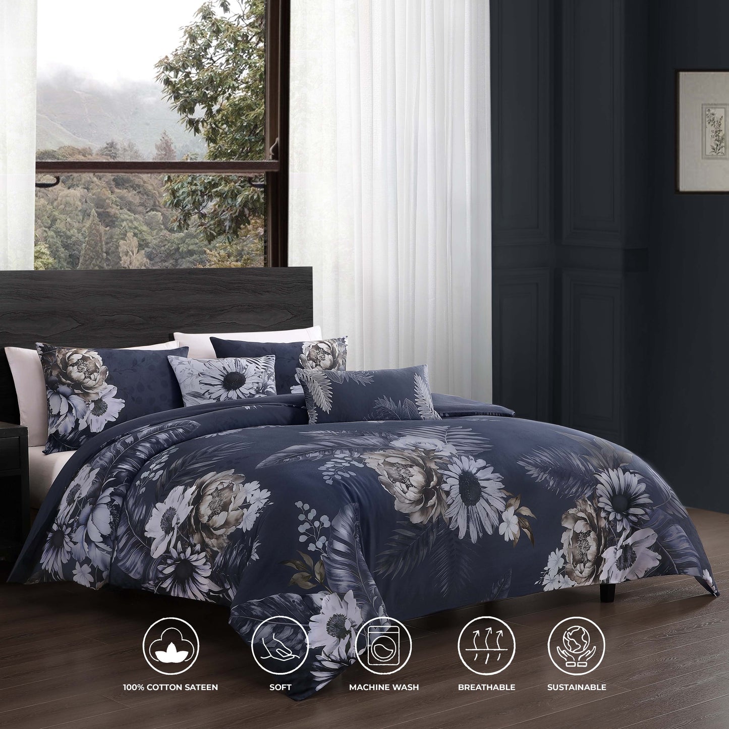Bebejan Forget Me Not 5 Piece Reversible Comforter Set