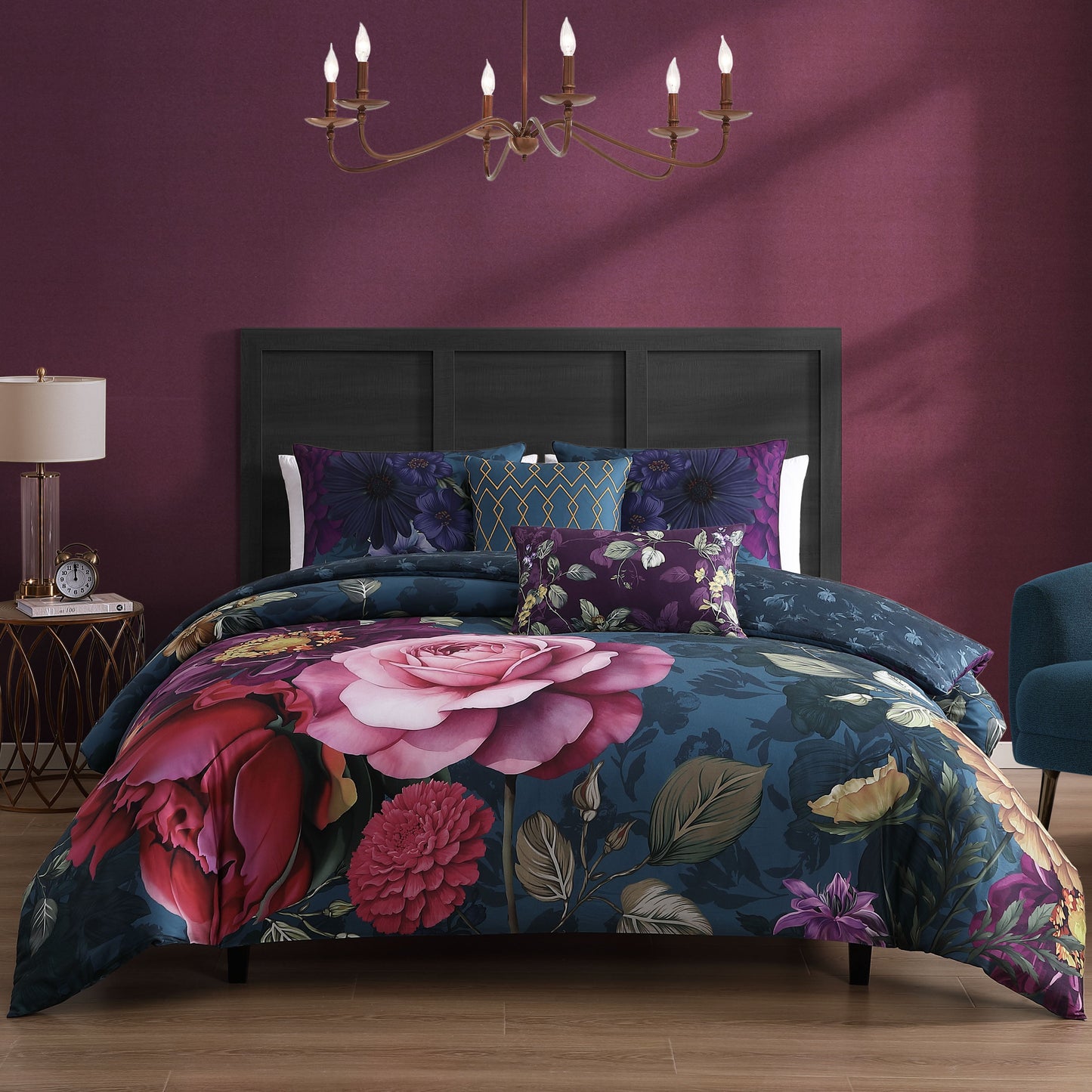 Bebejan Vibrant Flora 5 Piece Reversible Comforter Set